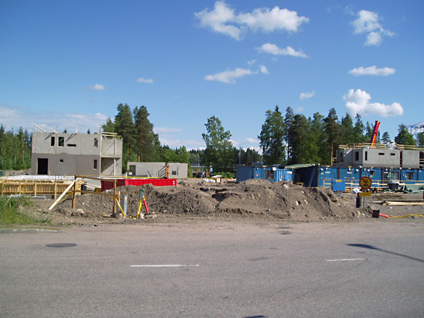 Rakennustyo Suokadun ja Torikadun kulmassa